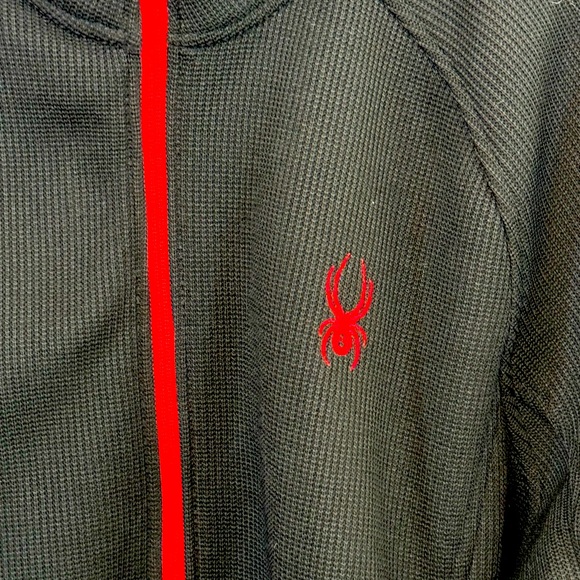 High End Spyder Black & Red Full Zip Heavy Ski Sweatshirt Men’s XXL MINTY - Picture 3 of 5